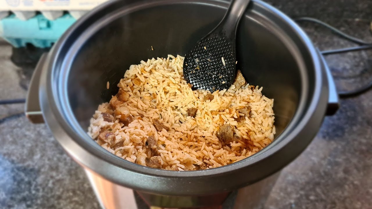 Arroz com carne fácil na panela elétrica #ecc20electrolux #electrolux #dicas #palelaeletrica