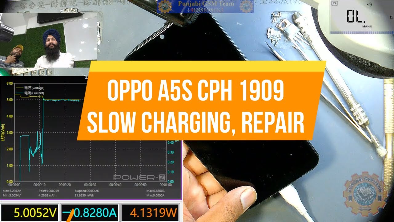 Oppo A5S CPH 1909 Slow Charging, Repair.
