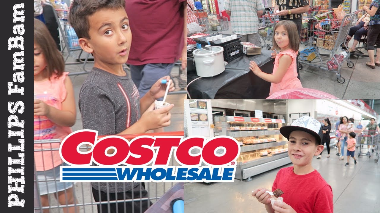 KIDS TRY COSTCO SAMPLES | FREEZER MEAL INGREDIENTS | COSTCO GROCERY HAUL | PHILLIPS FamBam Hauls