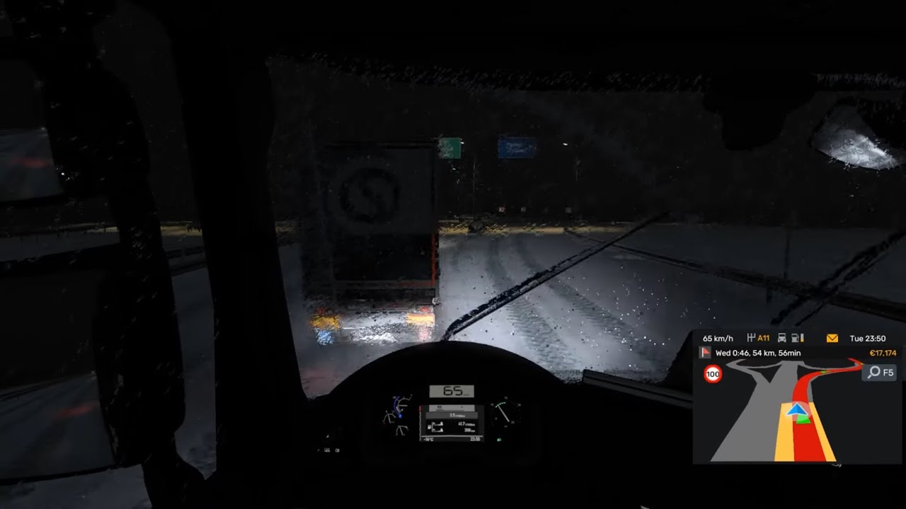 ❄️ Blizzard Outside, Cozy & Calm Inside | ETS2 Snowy Night