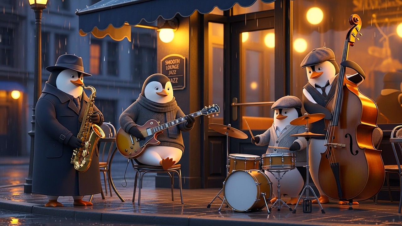 The Cool Penguins – Cozy Jazz Lounge 🎷 | Chill Background Music for Work & Reading
