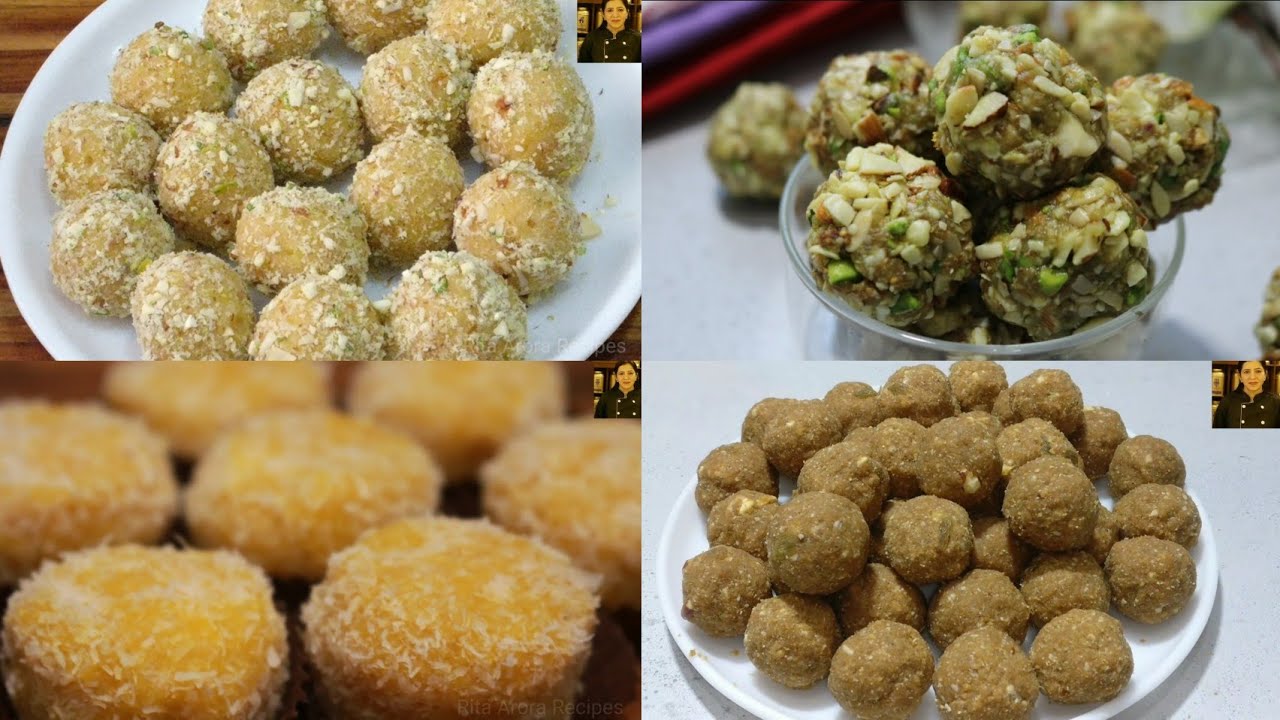 चार प्रकार के स्वादिष्ट लड्डू , बप्पा के भोग के लिए