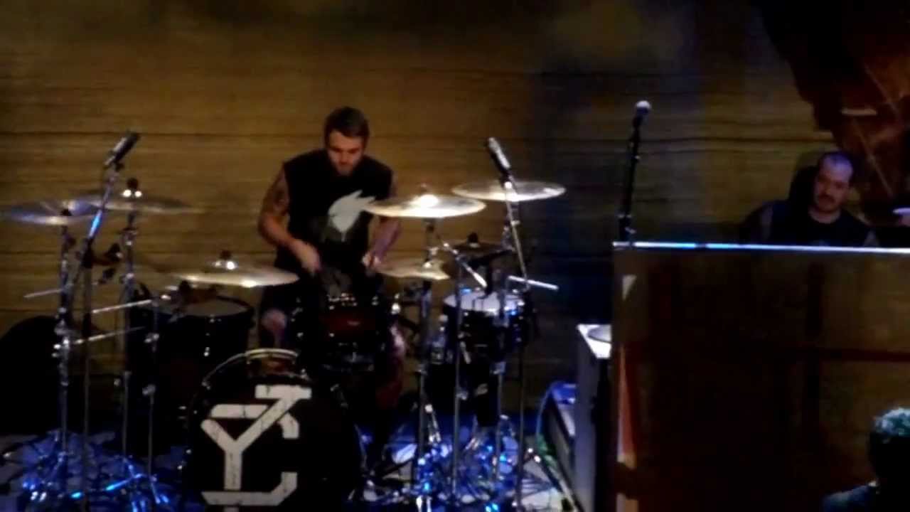 Rian Dawson from All Time Low playing drums for Yellowcard