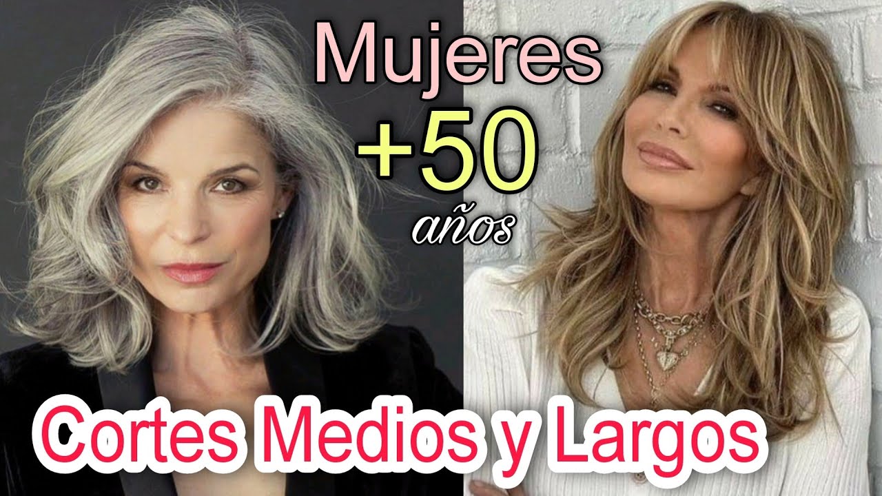 DISEÑO DE CORTES DE CABELLO MEDIO Y LARGO para Lucir REFINADA en MUJERES de +50 años