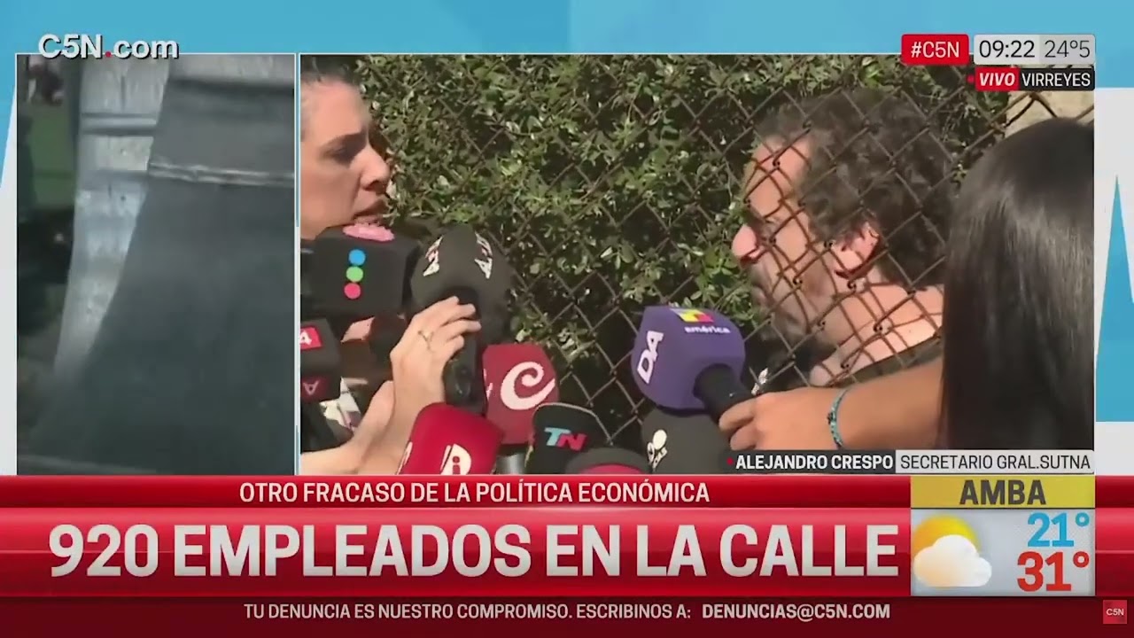 Conferencia de prensa en FATE // Alejandro Crespo (Sec. Gral. SUTNA)