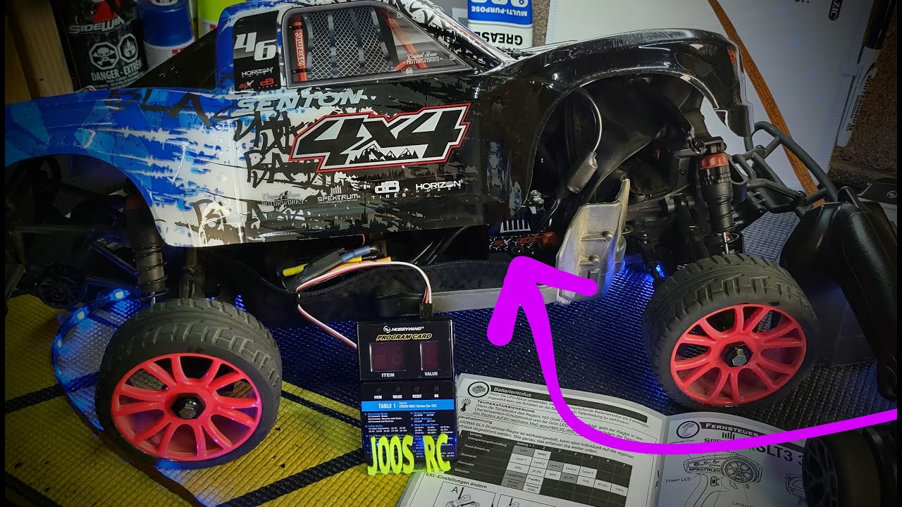como configurar esc blx 100 arrma 3s!con y sin tarjeta programadora!