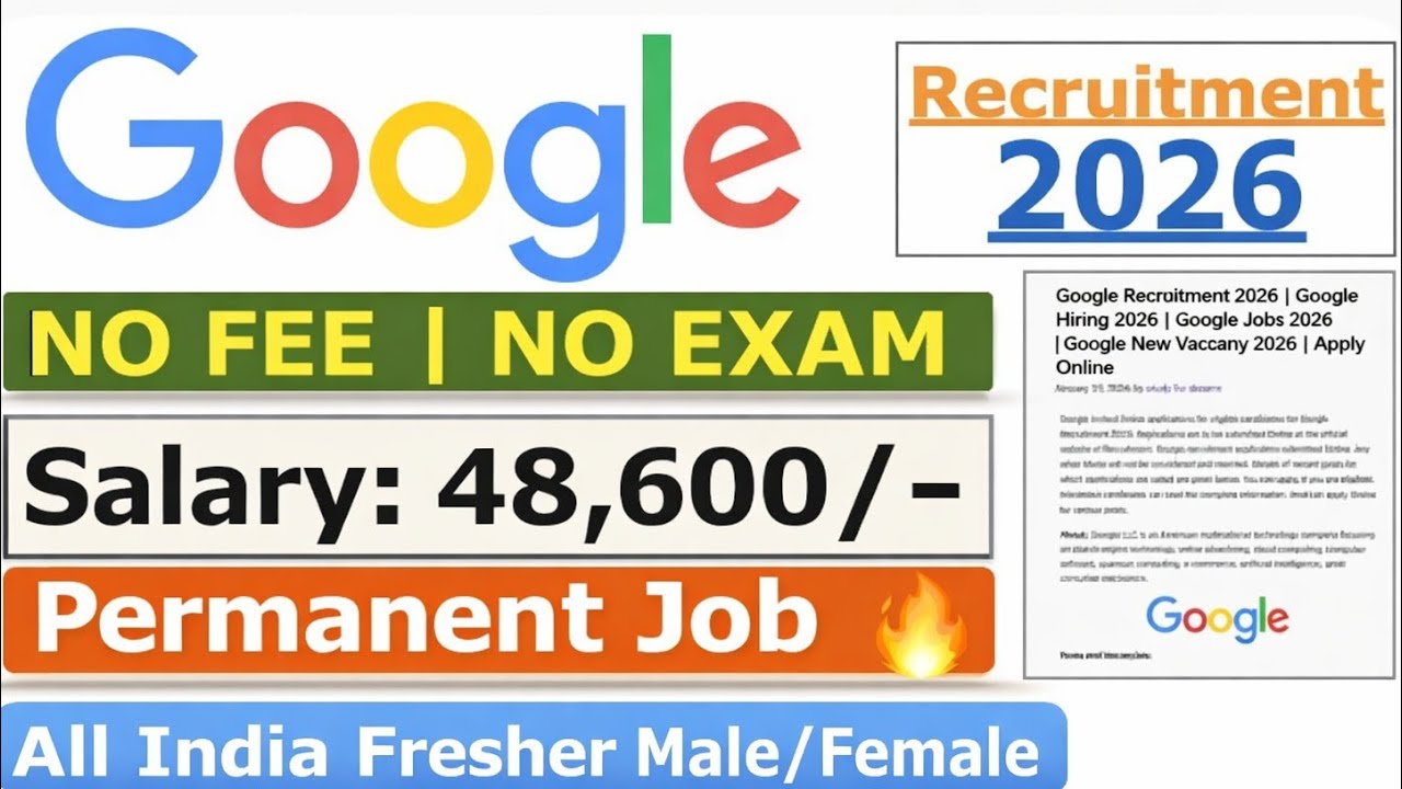 Google Recruitment 2026 | Google Freshers Hiring 2026 | Google Jobs 2026 | Google New Vacancy 2026