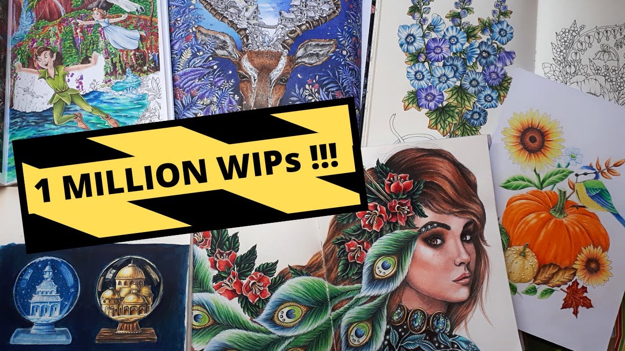1 million WIPs !!! Tous mes encours !! Choisissez quel coloriage je vais finir en premier !