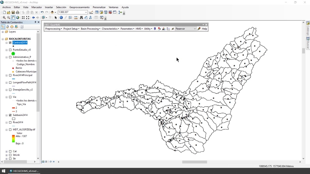 Centroides de subcuencas &ndash; Basin Centroid