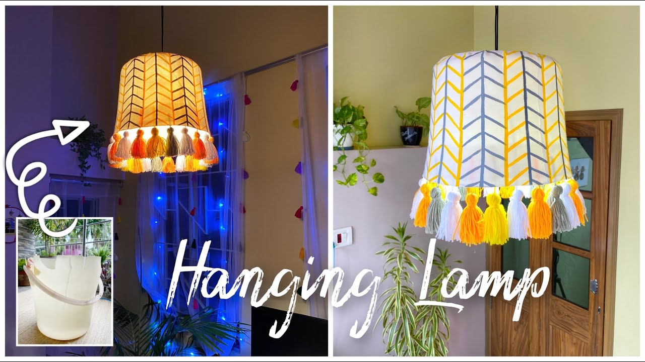 DIY Lampshade | How to make Lamp at home| DIY Hanging lamp