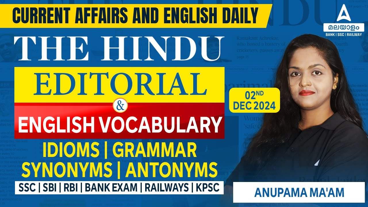Hindu Editorial Analysis Malayalam | 2 December 2024 | The Hindu Analysis Today & Current Affairs
