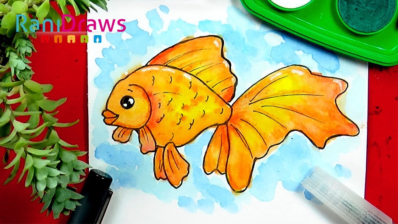 Cómo dibujar un PEZ DORADO - Paso a paso