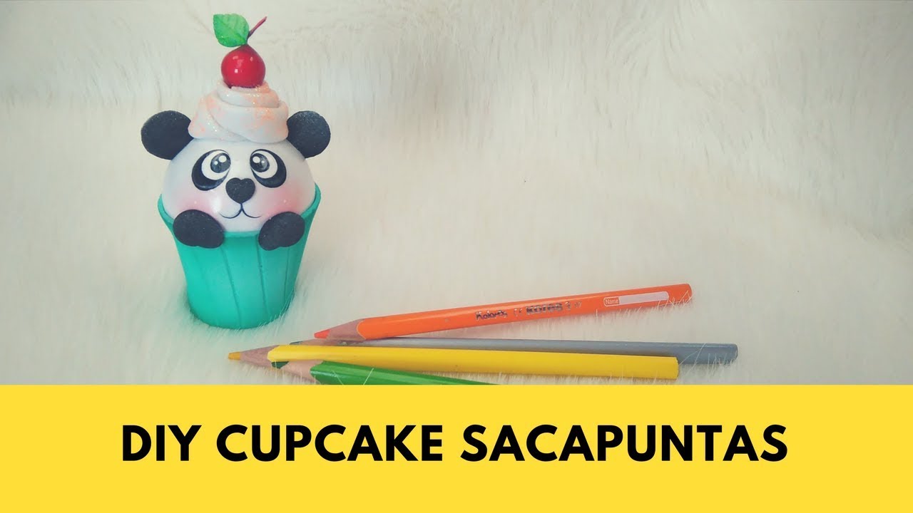 Decora tus útiles escolares 🐼 Diy cupcake sacapuntas panda 🐼