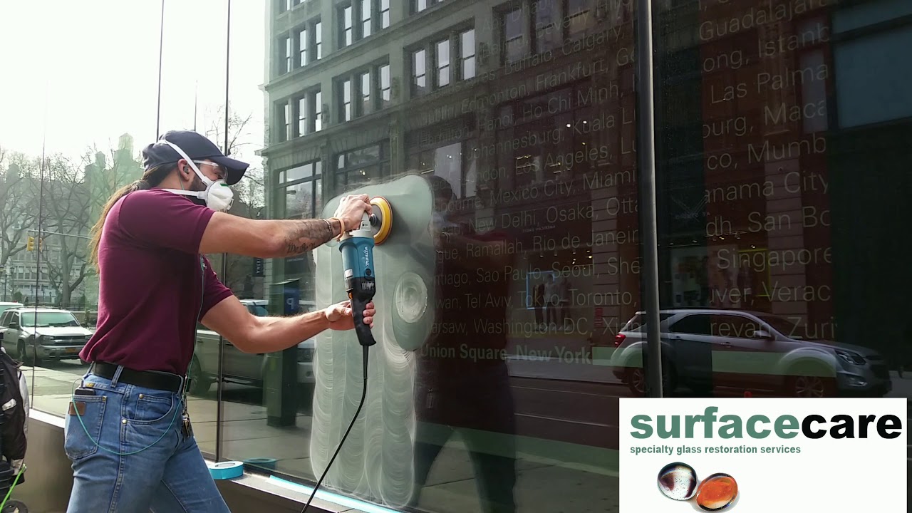 Vandalized Glass Repair by SurfaceCare