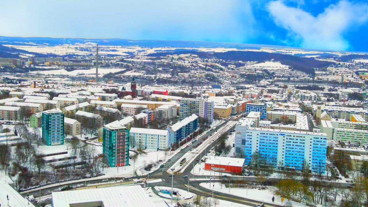 Winter in Deutschland 2021! Drohne 4K🇩🇪 Plauen im Vogtland 🇩🇪
