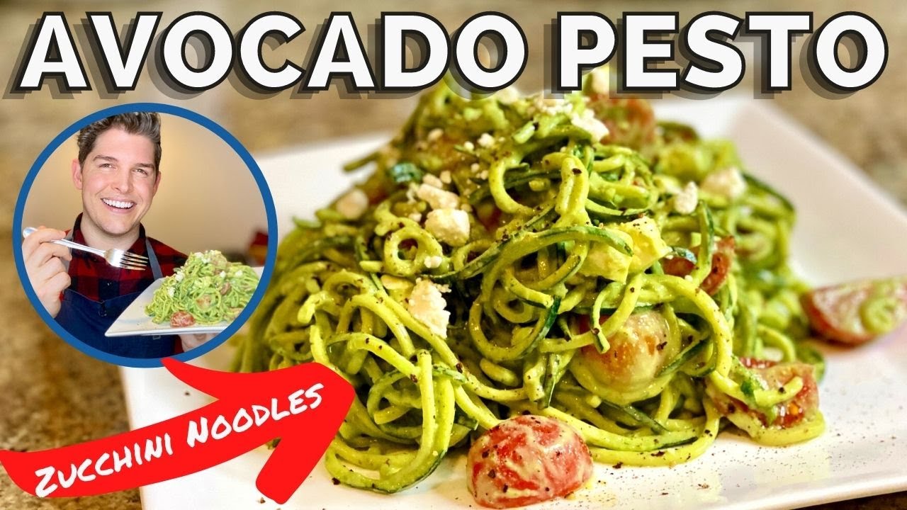 Shockingly Good Avocado Pesto Zoodles | How I Lost 30 Pounds in 90 Days | Nutritarian Recipe