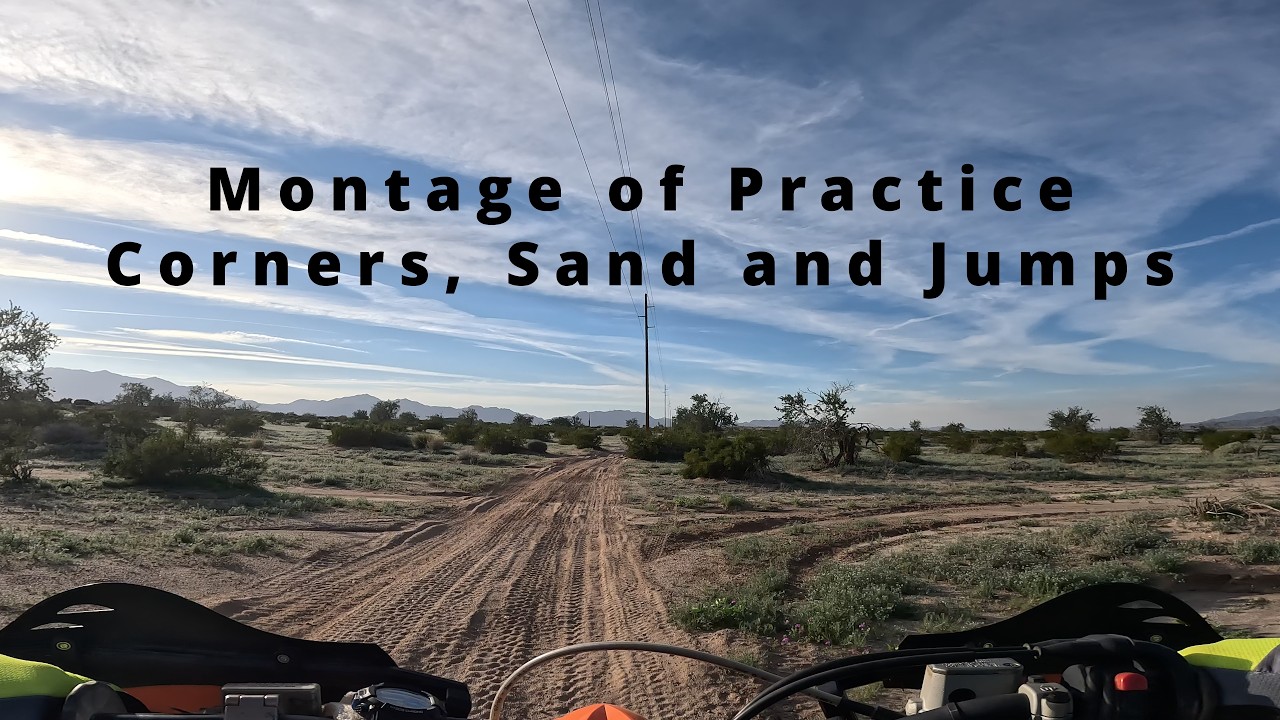 Montage of Practicing Corners, Sand and Jumps on a KTM 450 in the Arizona Desert
