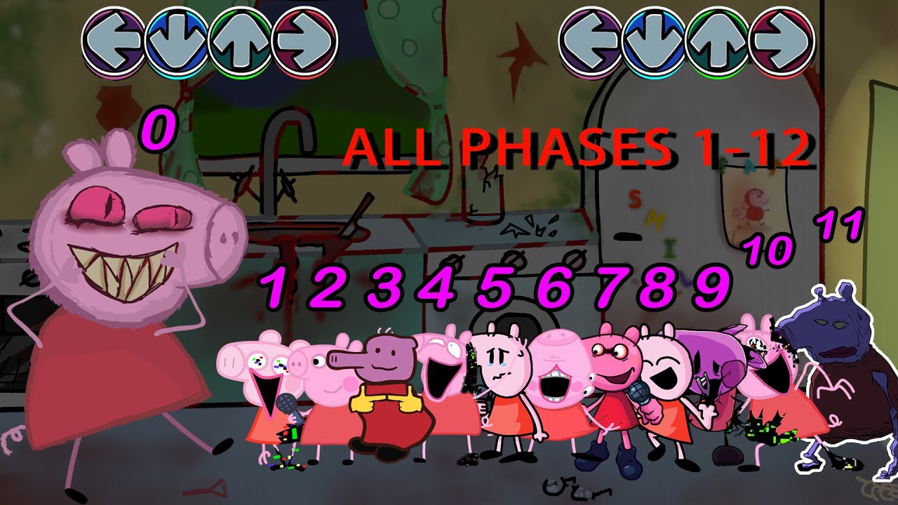 FNF Peppa ALL PHASES vs Peppa.Exe Sings Bacon Song - Friday Night Funkin'