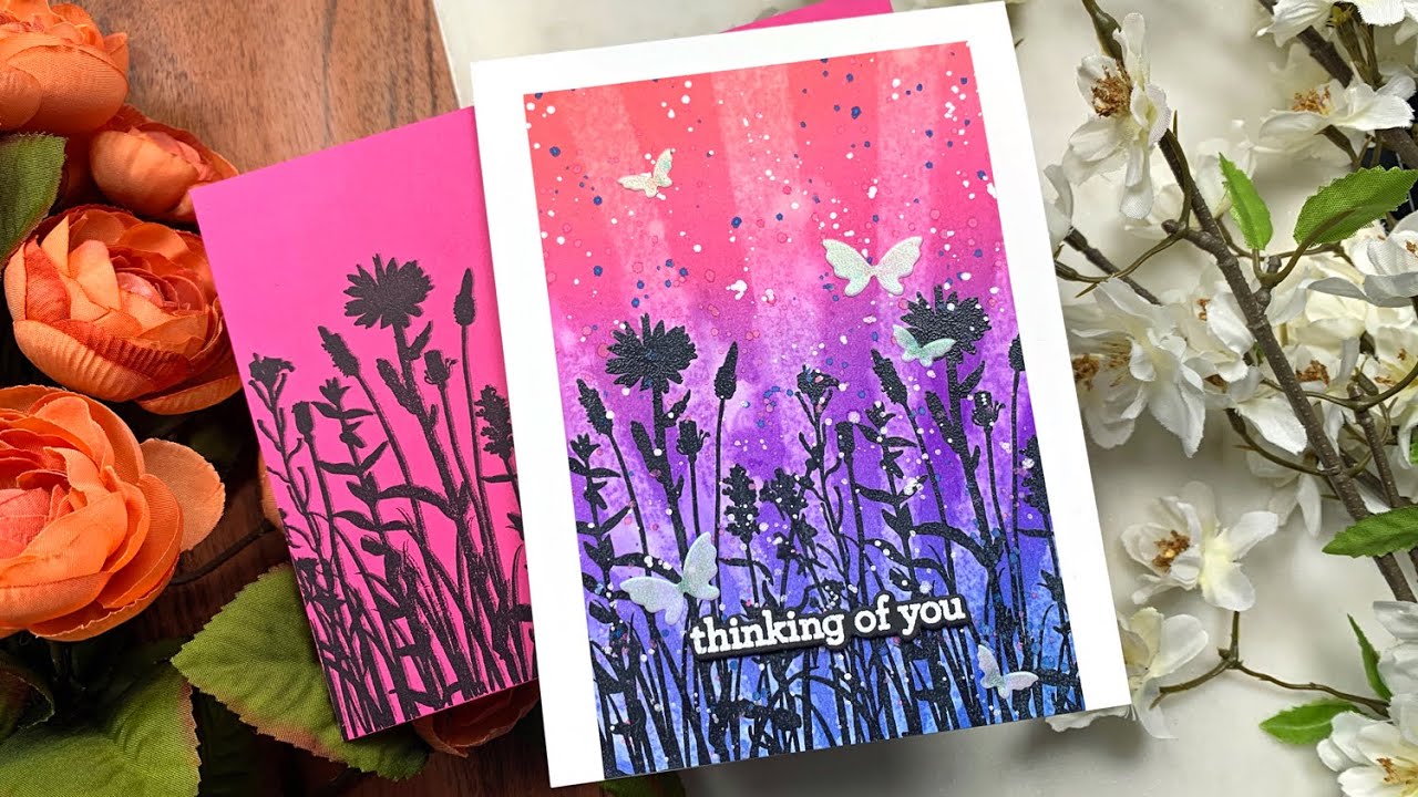 Distress Oxide Ink Blending and Water Lifting | CZ Design Silhouette Sentiments