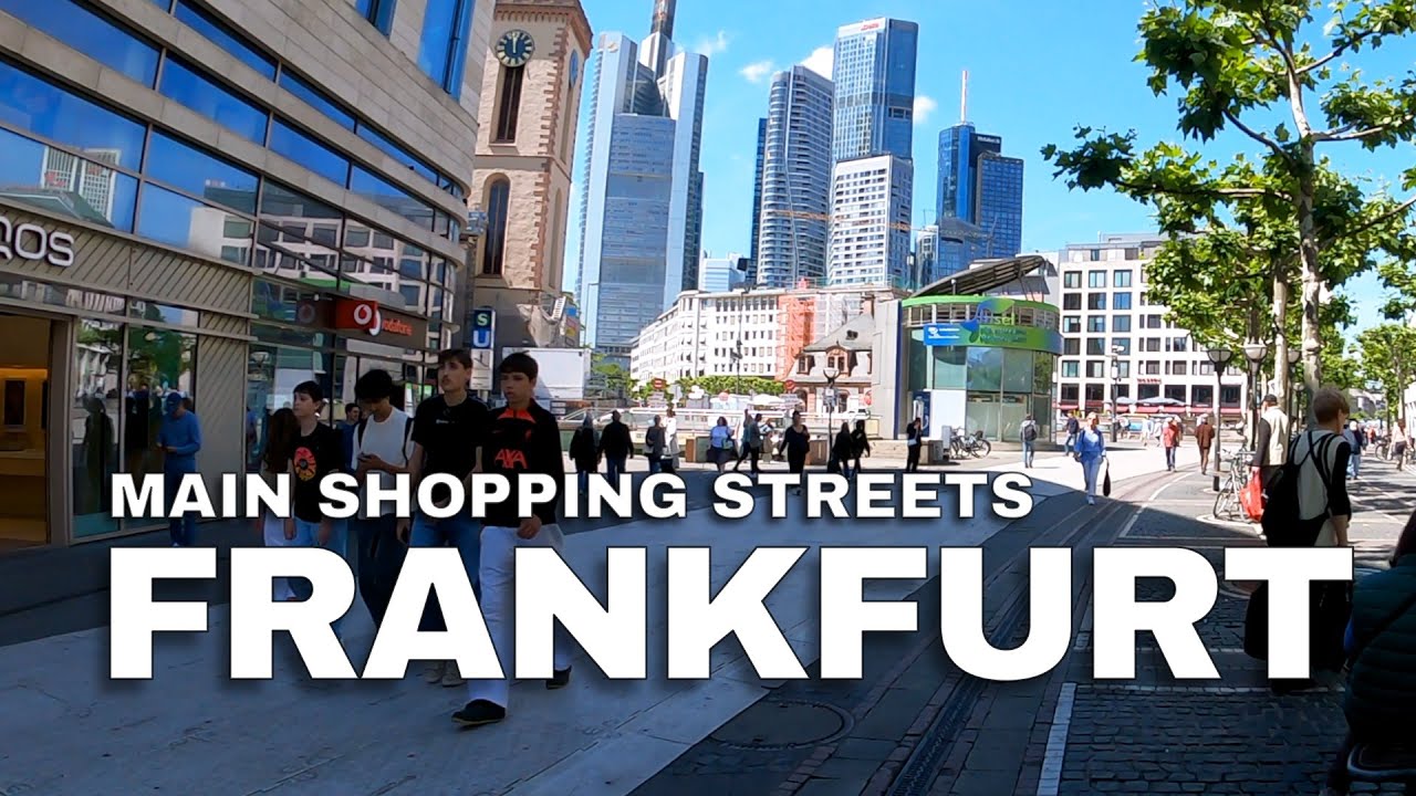 Frankfurt, Germany 🇩🇪 • Main Shopping Streets • Walking Tour •