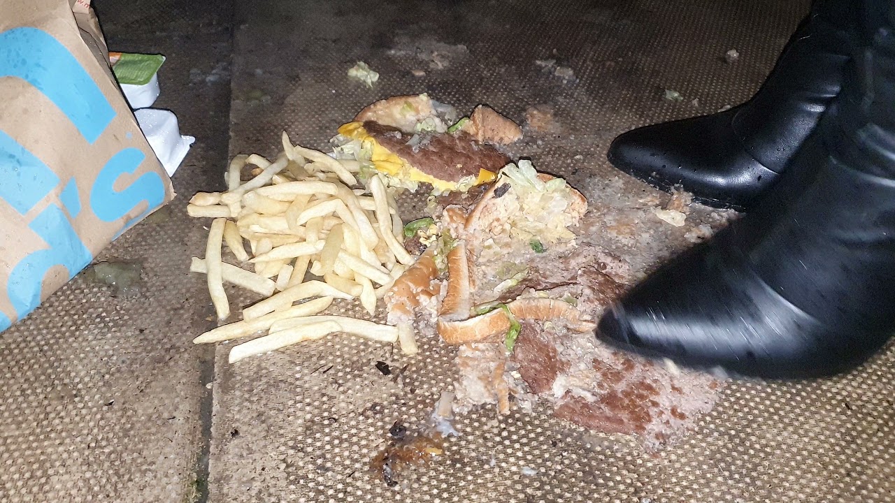 boots crush big mac and fries 🍟 🍔  #asmrfood #crushfetish #boots crush