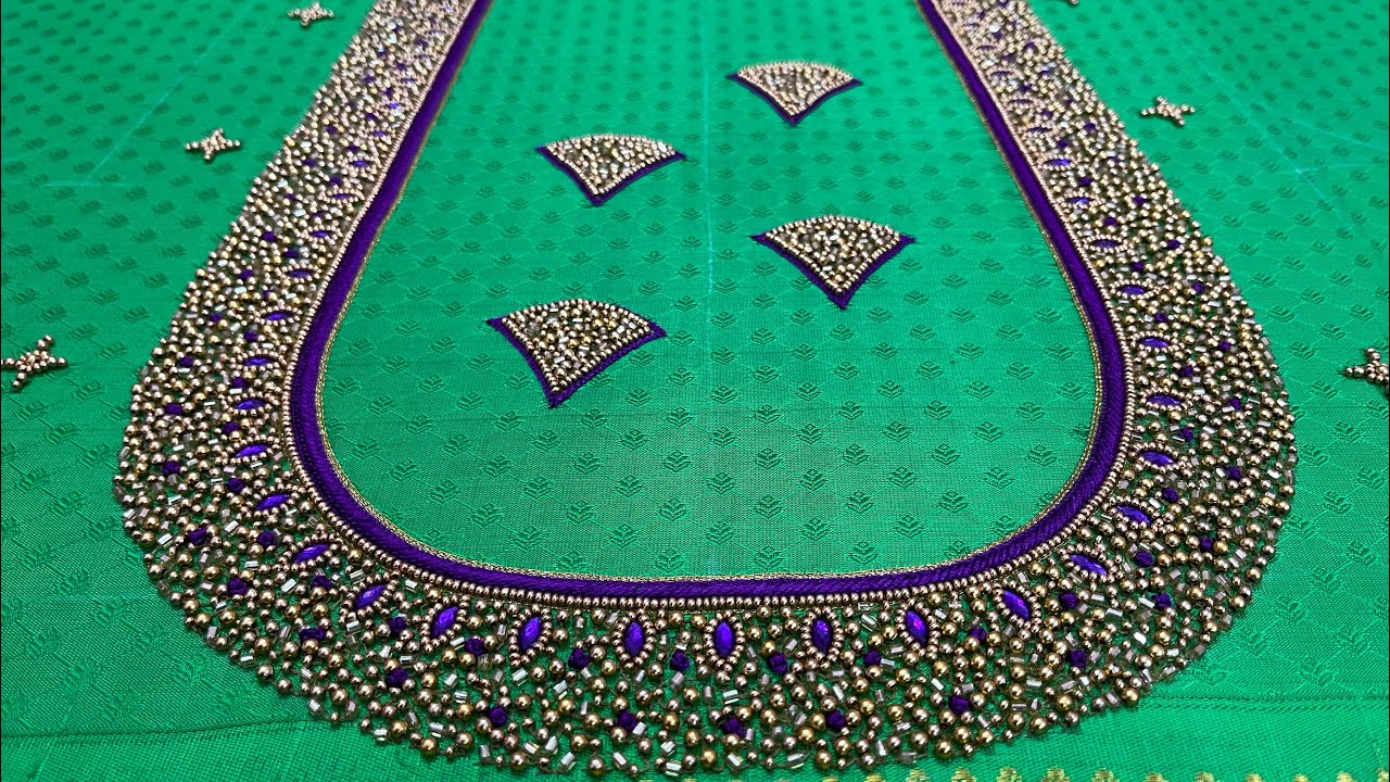 Mix  Materials Aari work || Beautiful Design || Gn kreation