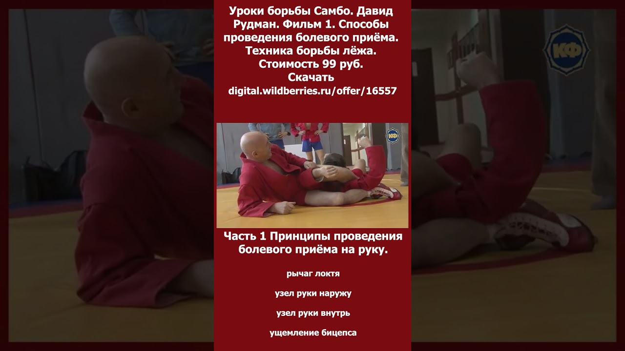 Уроки борьбы Самбо. Давид Рудман. Фильм 1. Cпособы проведения болевого приёма. Техника борьбы лёжа.