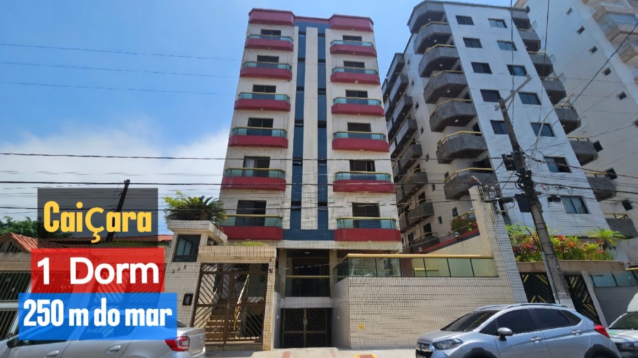 📢Apartamento no Caiçara na Praia Grande com 1 Dormitório a 250 m do mar!🏖🔆