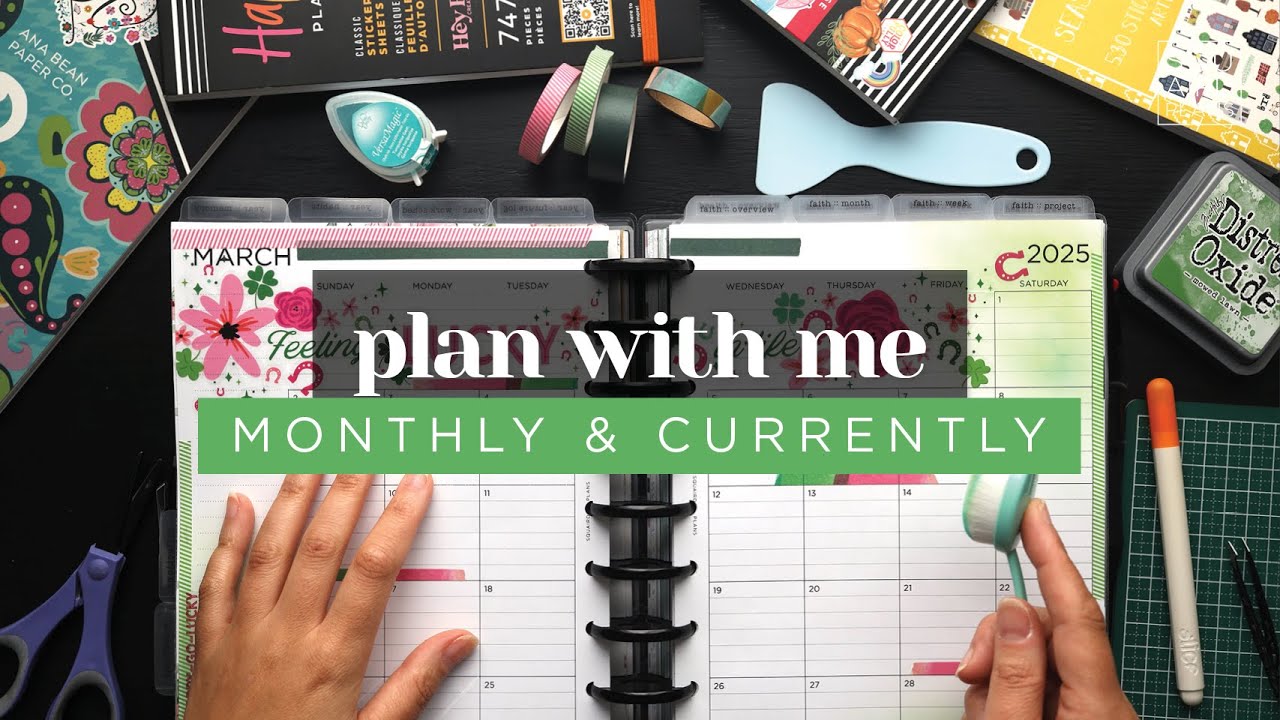 MARCH PLAN WITH ME :: Memory A Day & Currently Page Monthly Planner Setup in a Classic Happy Planner