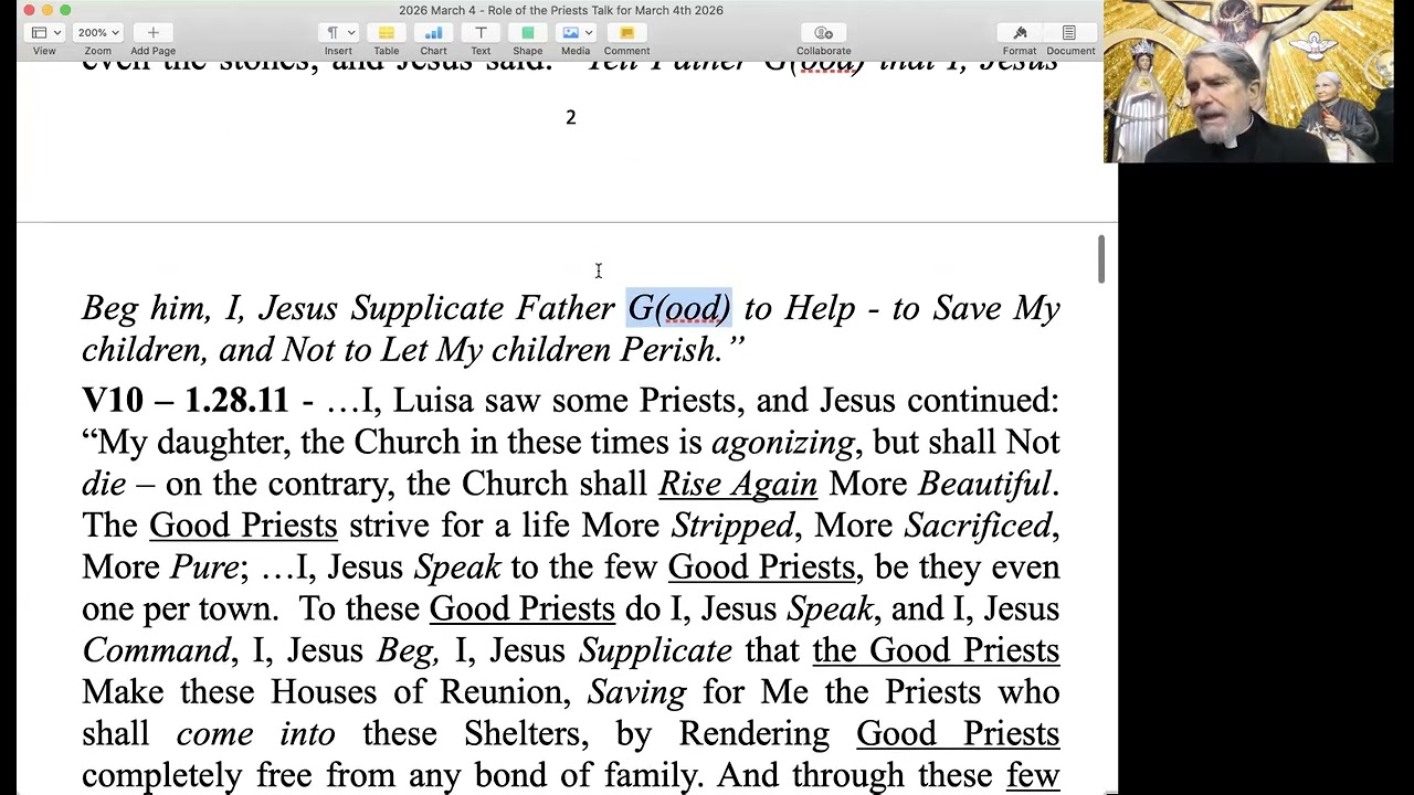 Role of the Priests March 4, 2026