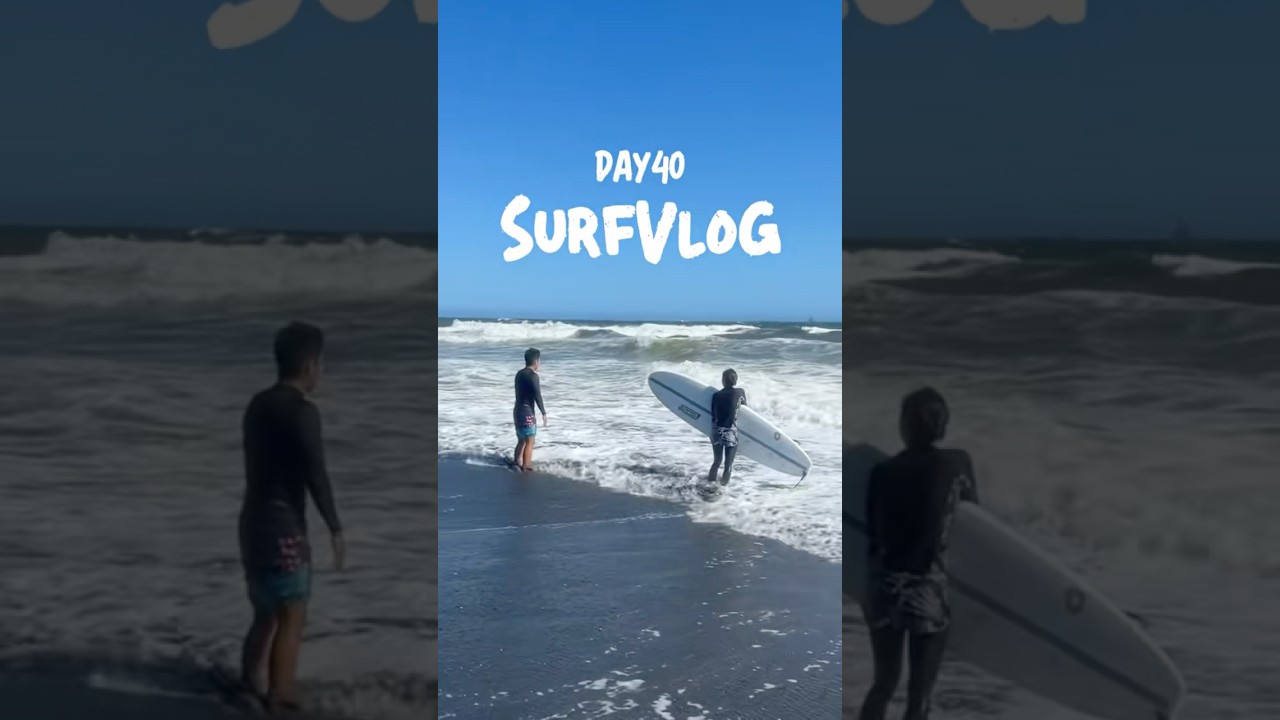 サーフィン初心者Vlog DAY40 後輩がサーフィンしにきたけど、波が荒くて乗れず… 