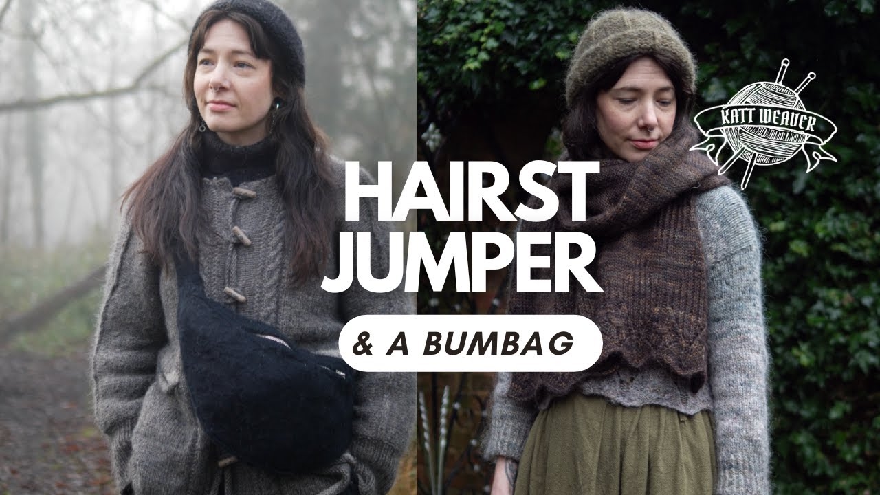 A knitted bumbag,  Handspun Jumper & the Hairst Jumper | Katt Weaver | Heather and Hops knitting
