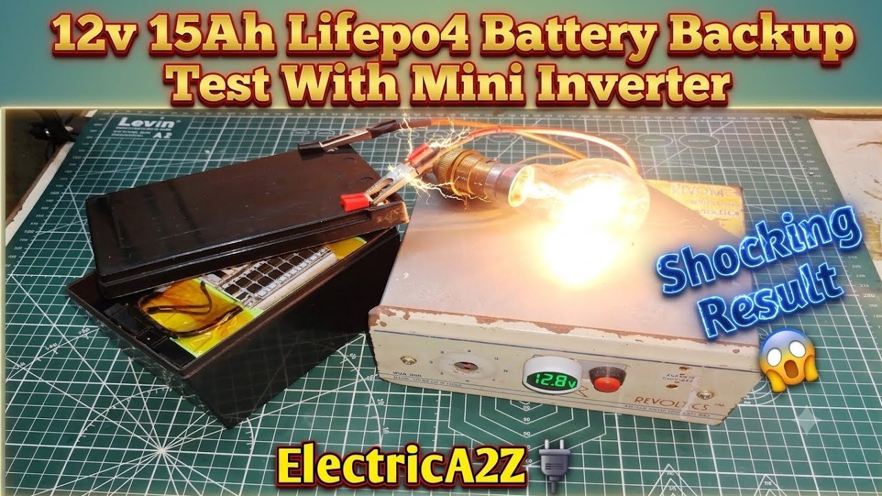 12v 15Ah Lifepo4 Battery Backup Test On Mini Inverter #lifepo4 #backuptest #batterybackup #inverter 