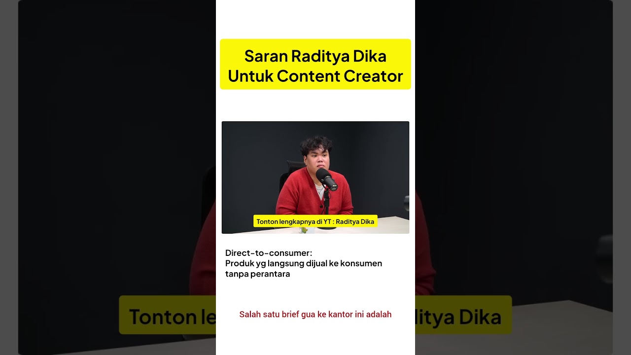 TIPS monetisasi dari Raditya Dika untuk content creator pemula #digitalcreator #tips