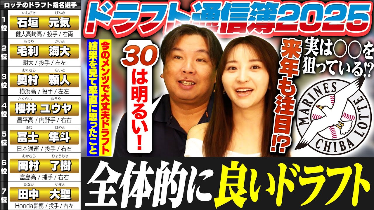 【ドラフト評価】里崎節炸裂‼︎『なんでまだ船乗ってるん⁉︎下車でしょ‼︎』ロッテ最高のドラフト⁉︎目先は考えない‼︎VISION2030は明るいドラフトに‼︎【ロッテ編】