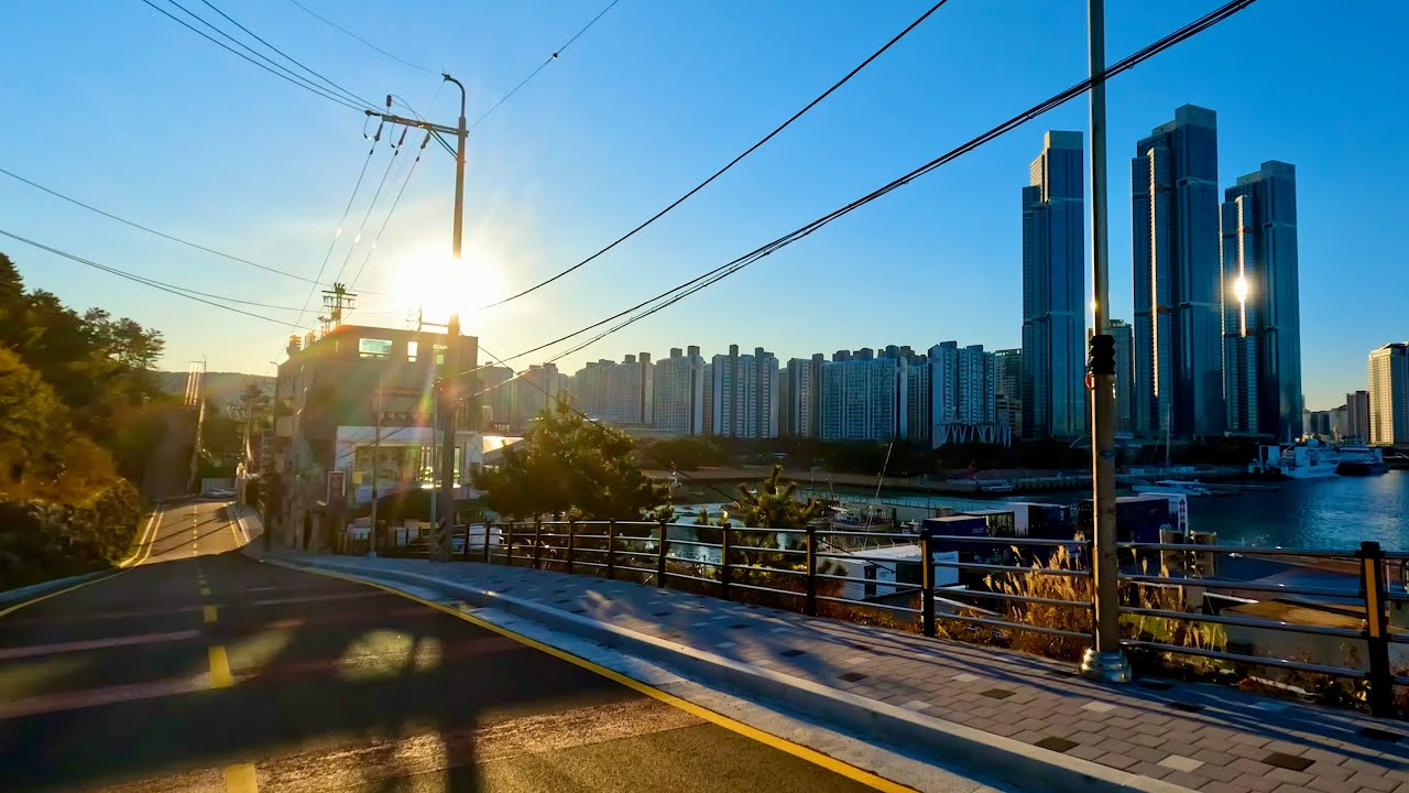 [4K] Sunset Time, Busan City Drive | Spo1 - IGidae - Gwangalli | White Noise, Ambience Sound | 195