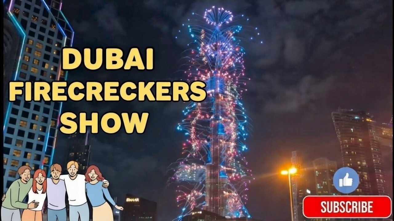 BURJ KHALIFA FIRECRACKERS SHOW #rajatchaudhary #newyear #burjkhalifa #firecracker