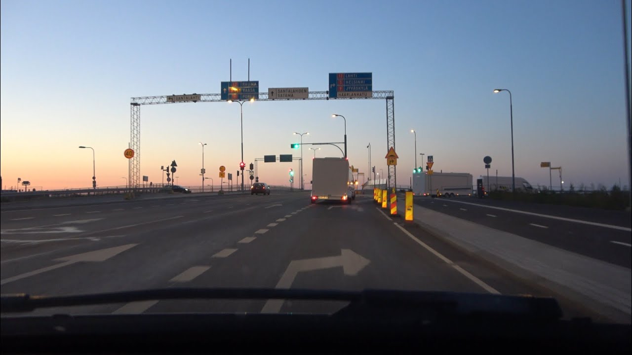 Driving in Finland | Relaxing Tampere Highway & City Drive at Sunset