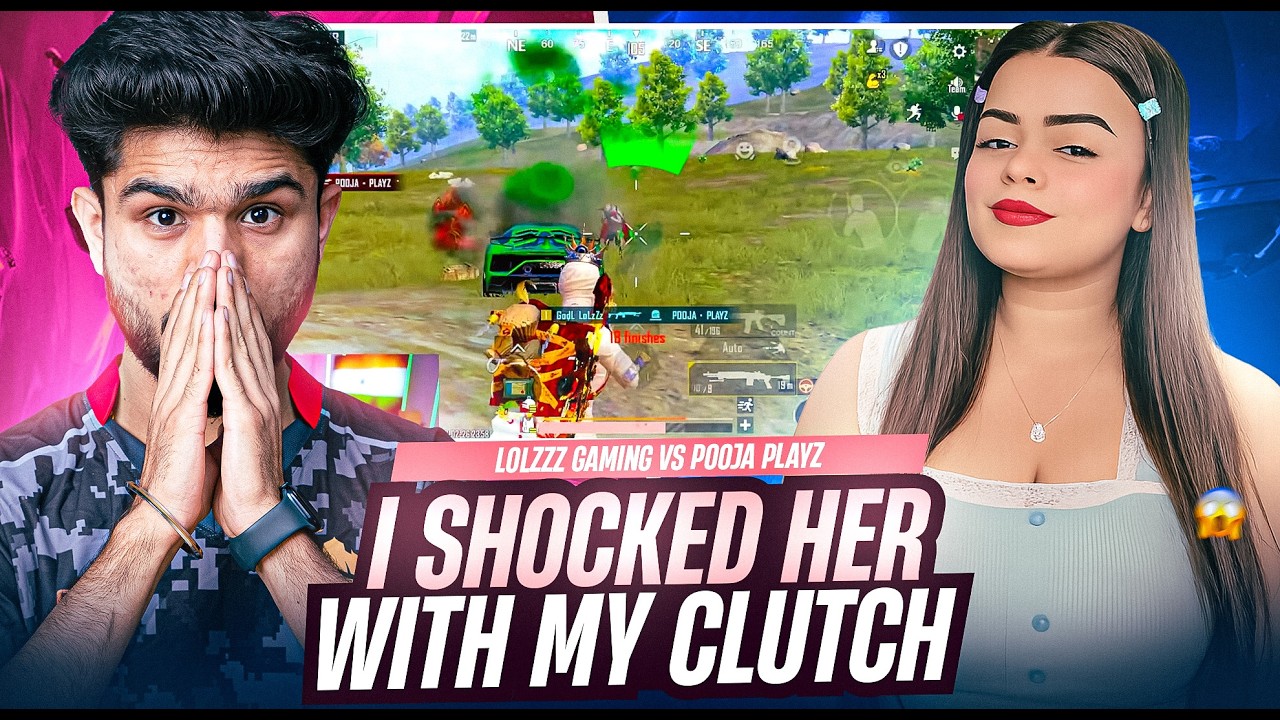 LoLzZz GAMING vs POOJA PLAYZ 😱 I SHOCKED HER WITH MY CLUTCH 😱🔥 LoLzZz Gaming vs Streamers