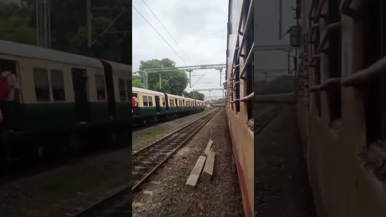 Circar Express Overtaking Local Train with a Long Curve...
