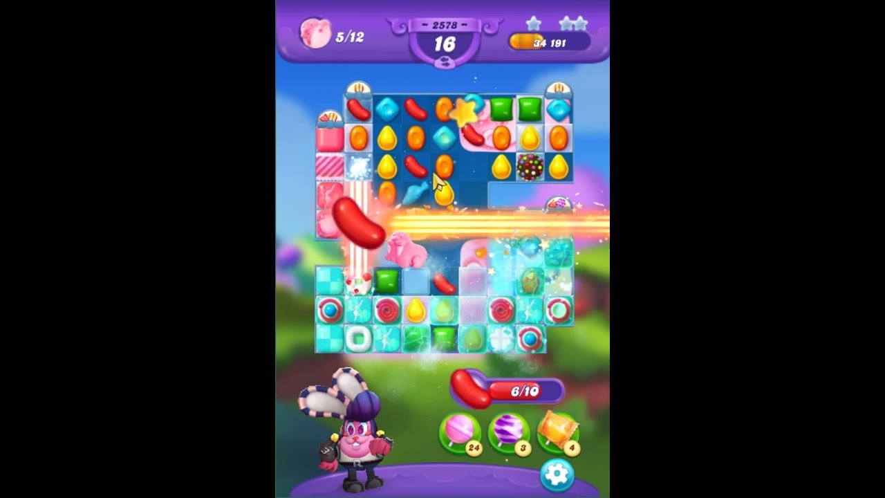 Gameplay Candy Crush Friends Saga Level  2578 Get 2 Stars , 27 Moves Completed