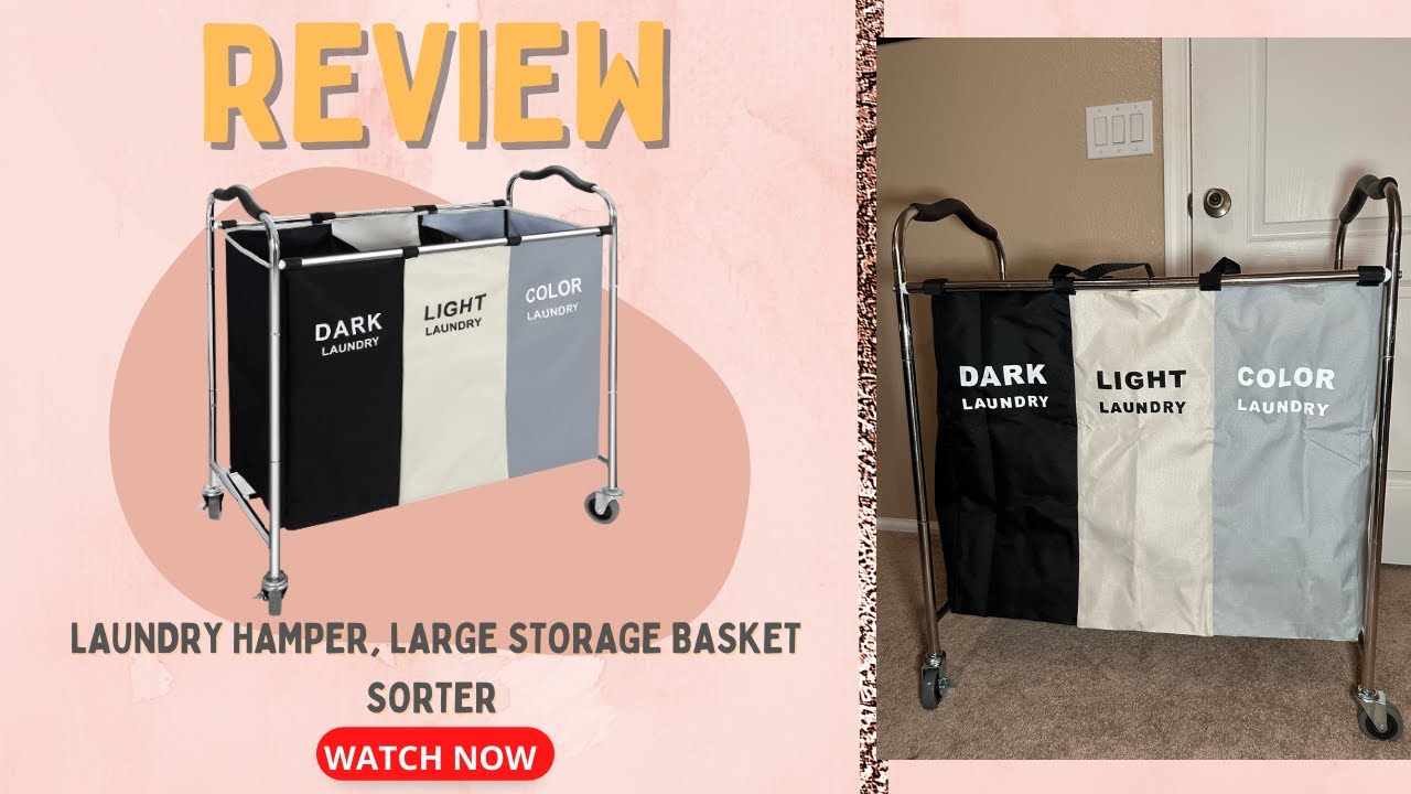 240L Laundry Hamper, Large Blanket Storage Basket Sorter 3 Section Bag Organizer Review