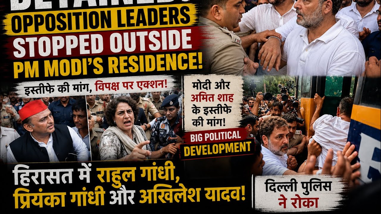 Rahul Gandhi, Priyanka Gandhi & Akhilesh Yadav Detained Outside PM Modi&rsquo;s Residence