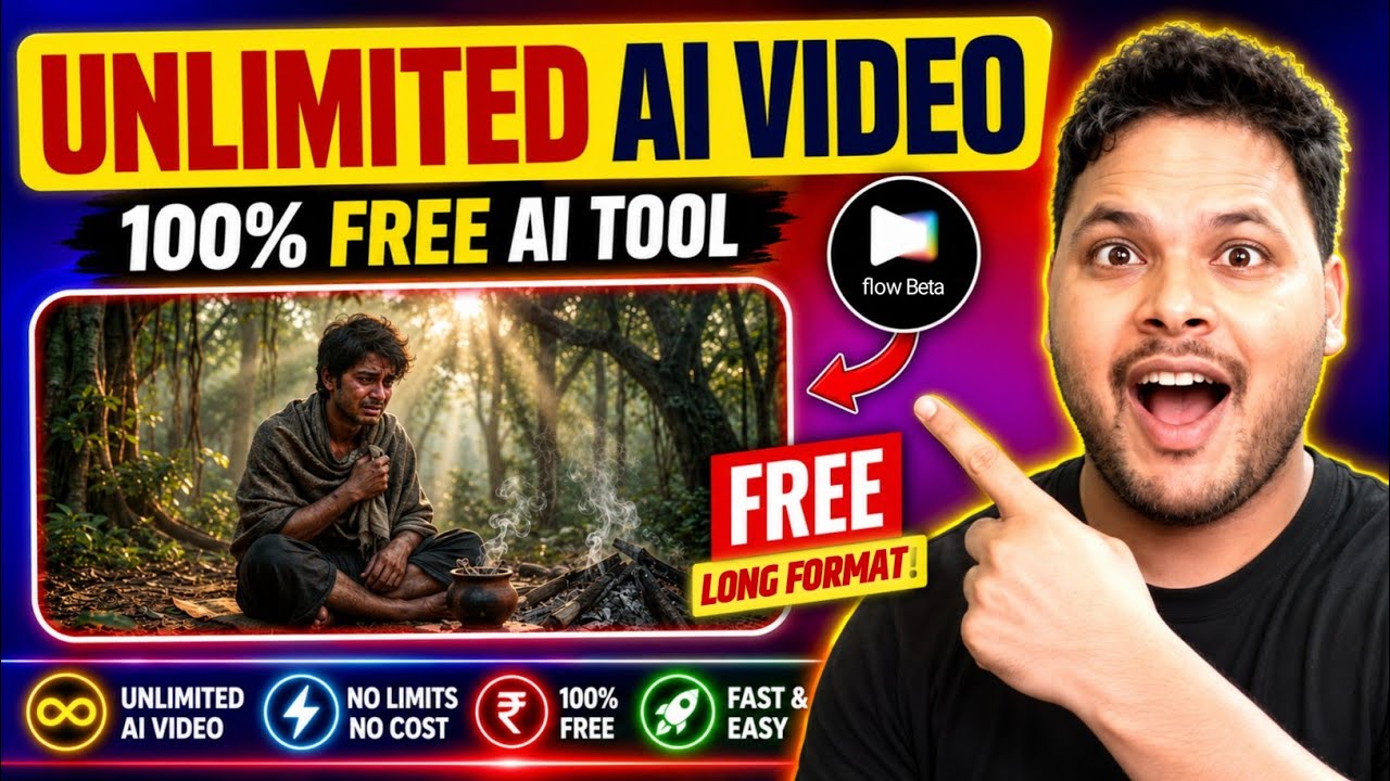 Google Flow Beta Se Unlimited AI Video Kaise Banaye 🤯 100% FREE Long Videos (Complete Tutorial Hindi