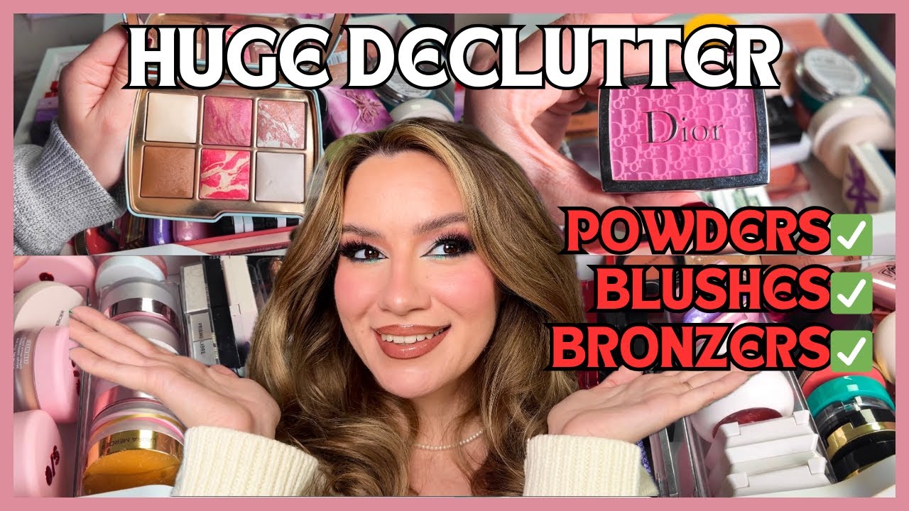 HUGE MAKEUP DECLUTTER | POWDERS, BLUSHES AND BRONZERS💜
