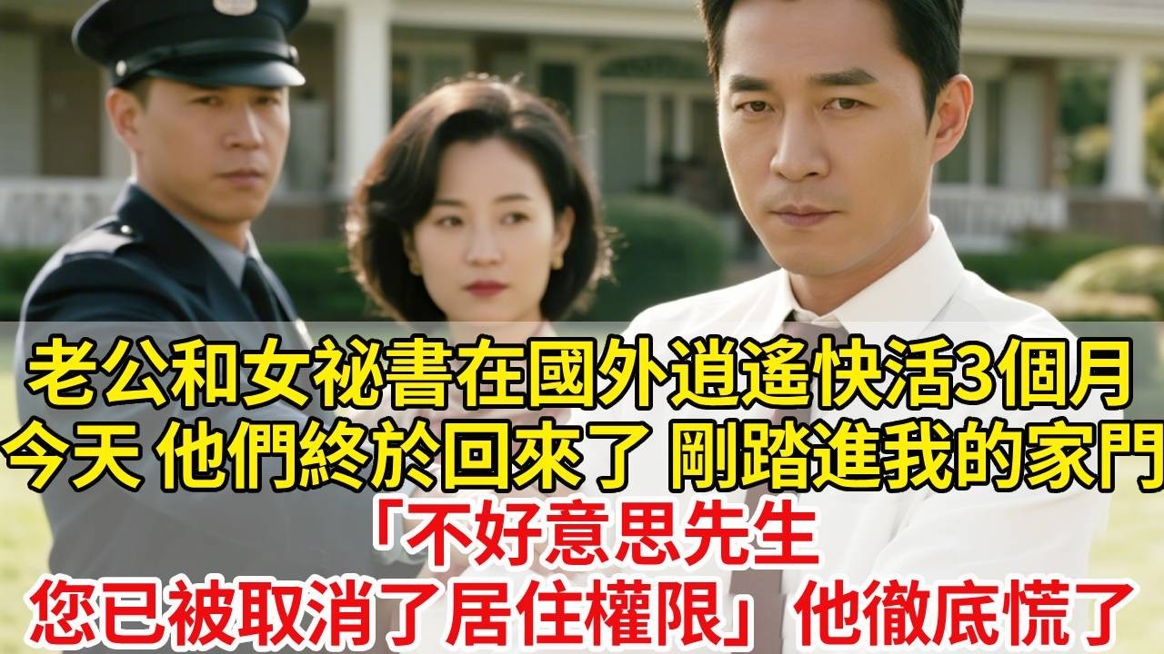 老公和女祕書在國外逍遙快活3個月。今天，他們終於回來了，剛踏進我的家門。「不好意思先生，您已經被取消了居住權限。」他徹底慌了#婆媳故事#為人處世#生活經驗#情感故事#故事#小說#戀愛#情感#婚姻