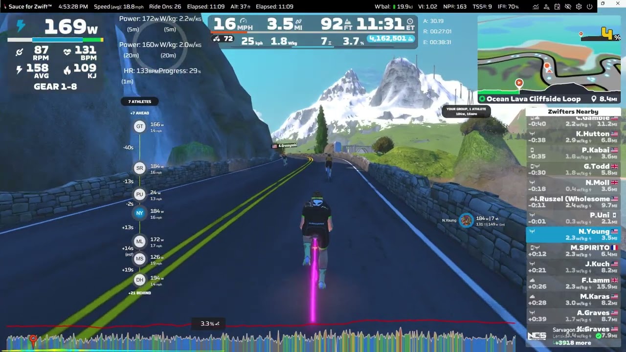 Virtual: Zwift - Ocean Lava Cliffside Loop in Watopia - 12.1 miles