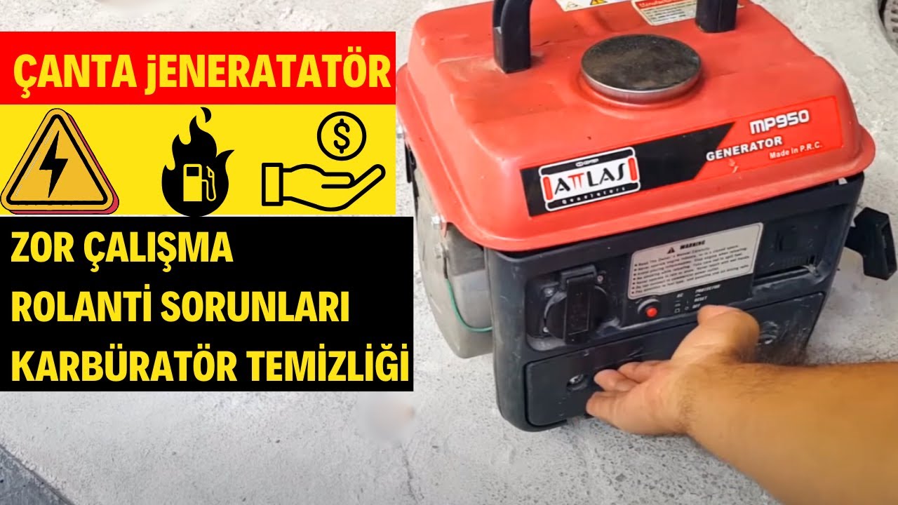 Çanta Jeneratör Karbüratör temizliği (rolanti ve zor çalışma sorunları giderildi) mini generator