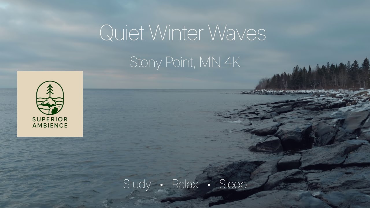 Quiet Winter Waves at Stony Point, Minnesota 🌊❄️ | Lake Superior Ambience in 4K
