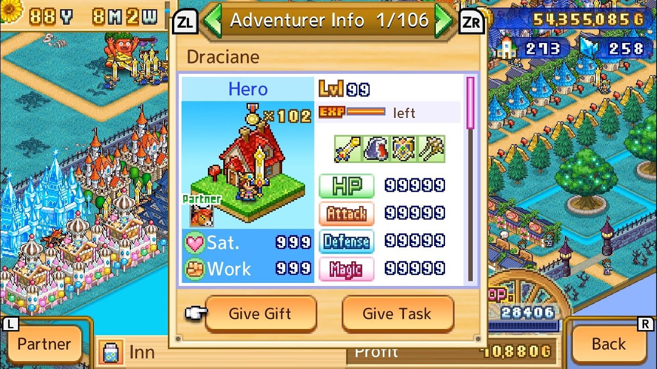 Dungeon Village 2 - LV99 Hero with Perfect Stats VS Underworld Map Final Boss (+1)